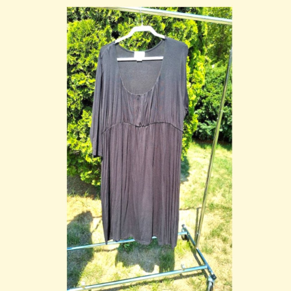 Sealed With A Kiss Womens Stretchy Scoop Neck USA Made Gray Dress - Plus Size 4X